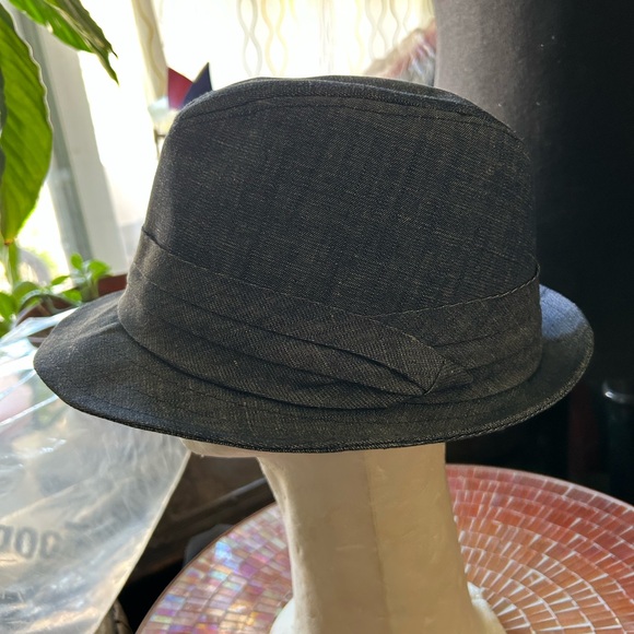 Goodfellow & Company Cotton Fedora Hat Mens Dress Sun Hat L/XL Denim Blue - Picture 7 of 8